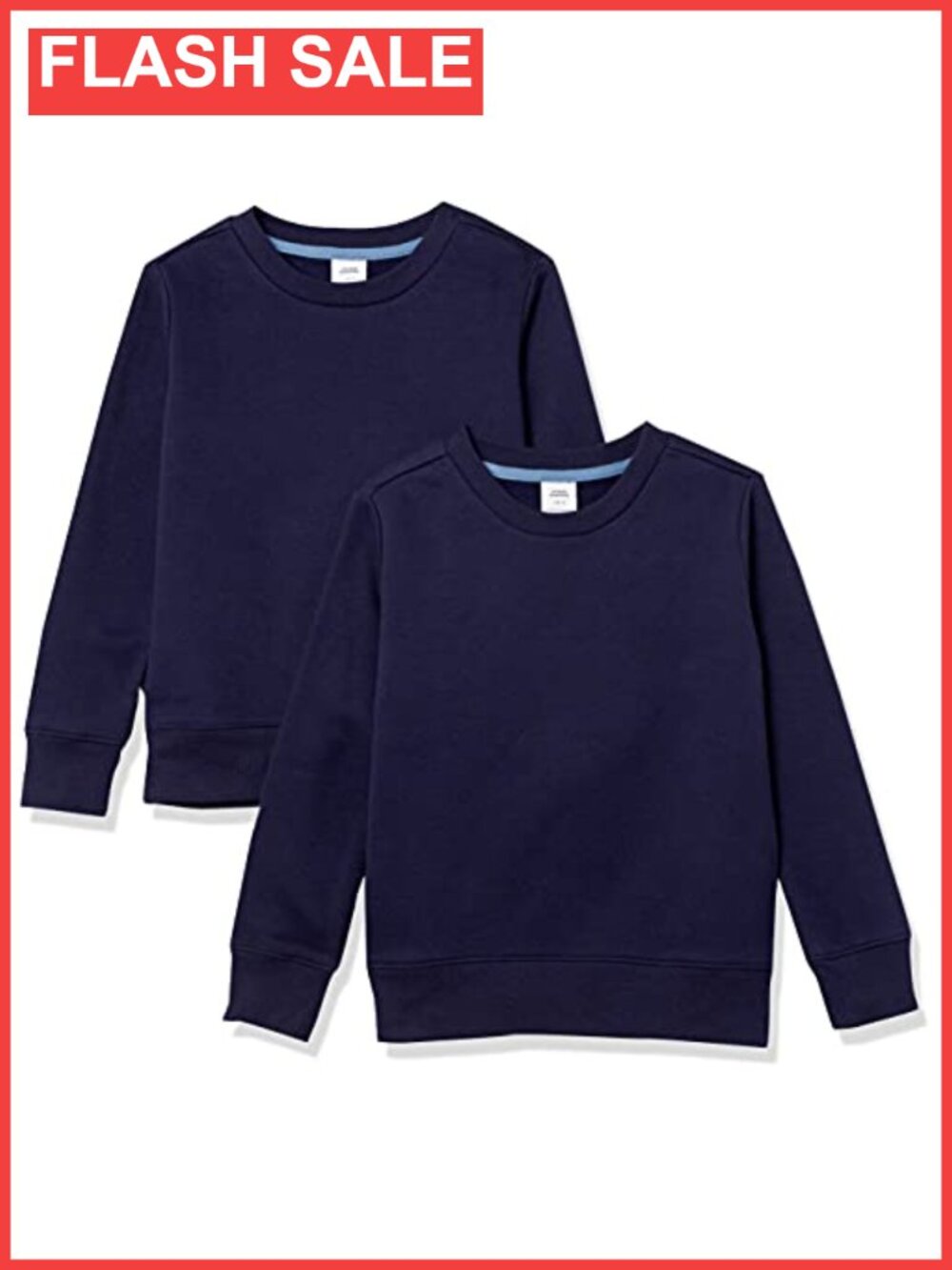 Girls Toddler Relaxed Fit Fleece Crewneck Pullover Sweatshirts 2 Pack